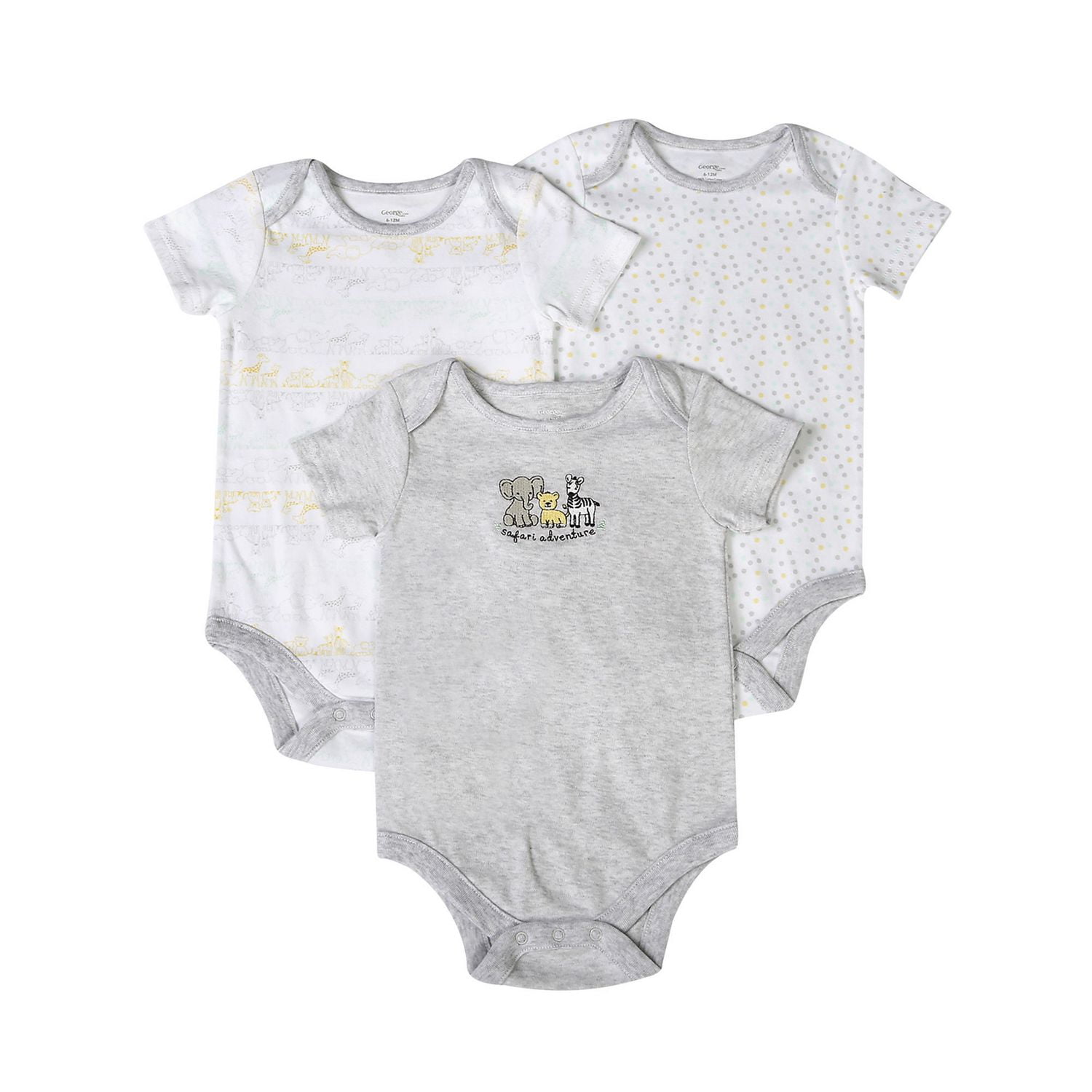 baby Unisex Cotton Bodysuits, 3Pack Walmart Canada