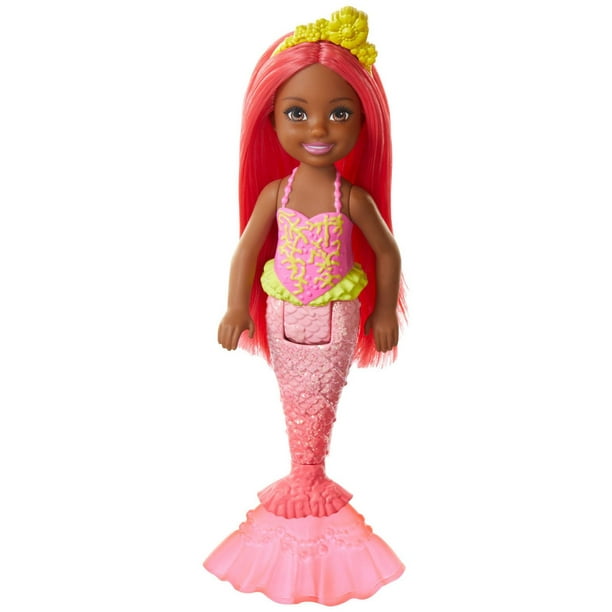 Barbie Dreamtopia Chelsea Mermaid Doll, 6.5-inch with Coral-Colored ...