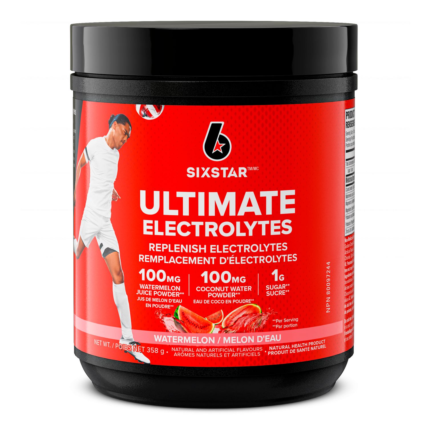Six Star Ultimate Hydration Electrolyte Powder, Replenish Electrolytes with 100mg of Coconut Water Powder + Watermelon Powder + Zinc + Magnesium, Watermelon (50 Servings)