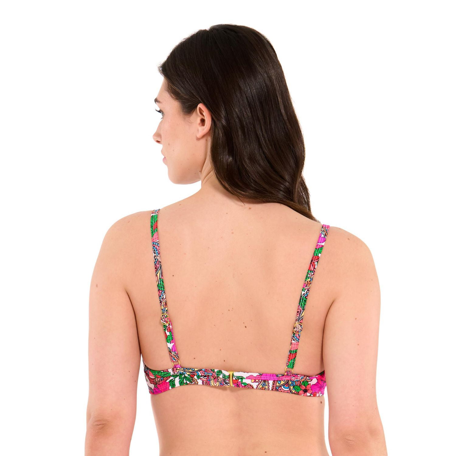 Captiva Women's Floral Underwire Front Tie Bikini Top