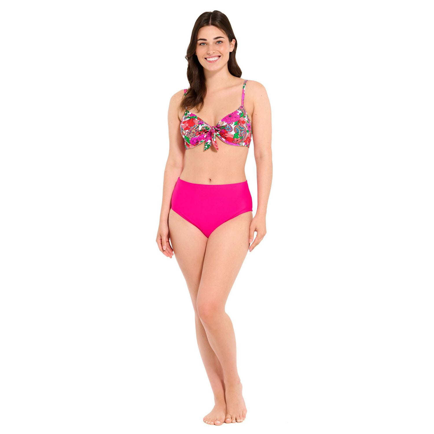 Captiva Women's Floral Underwire Front Tie Bikini Top
