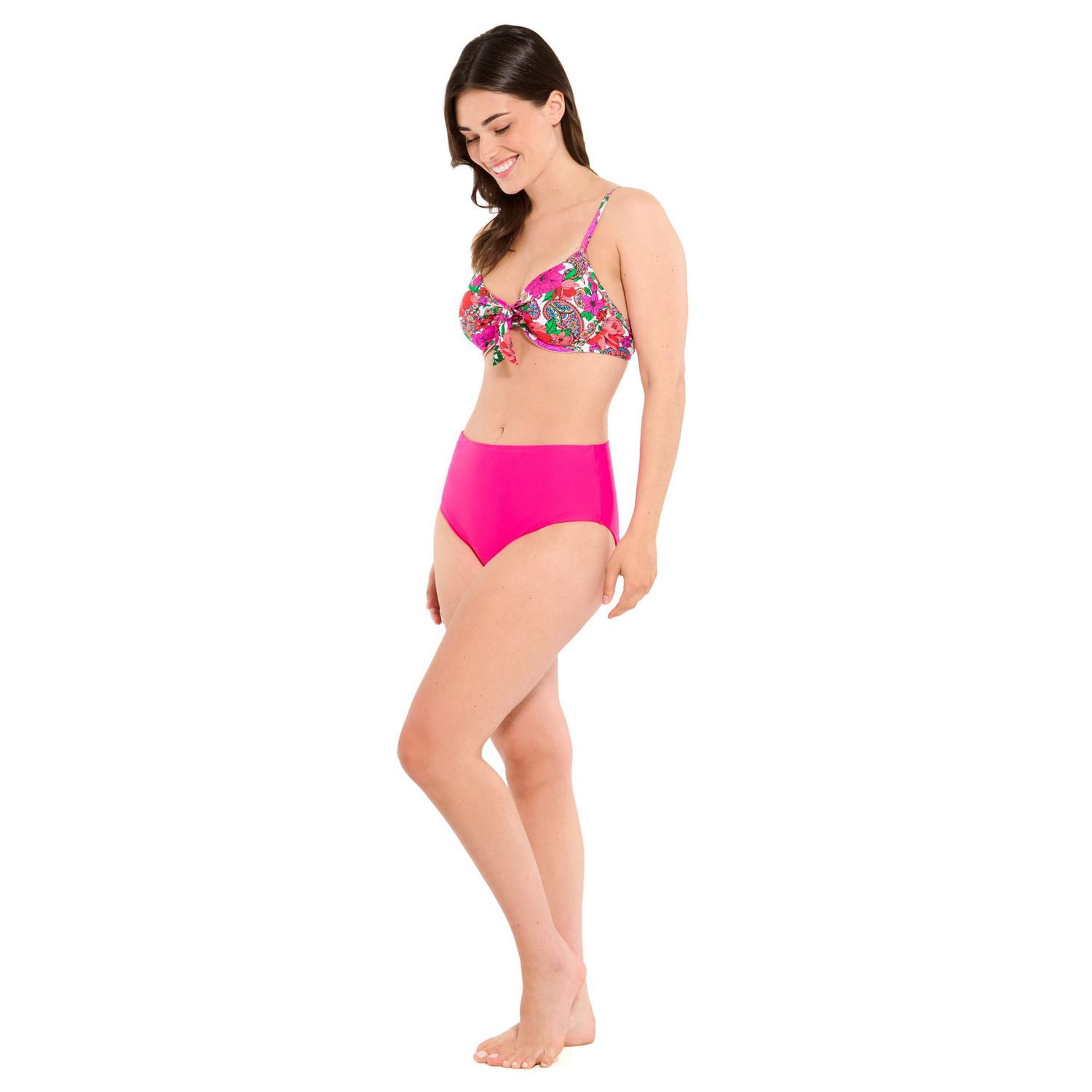 Captiva Women's Floral Underwire Front Tie Bikini Top
