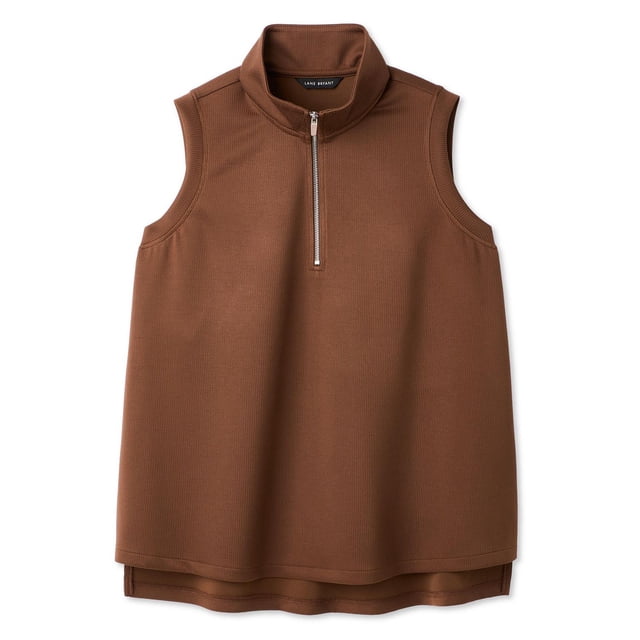 Lane Bryant Women's Plus Sleeveless Quarter Zip Top
