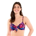 thumbnail image 1 of Captiva Women's Floral Underwire Front Tie Bikini Top, 1 of 8