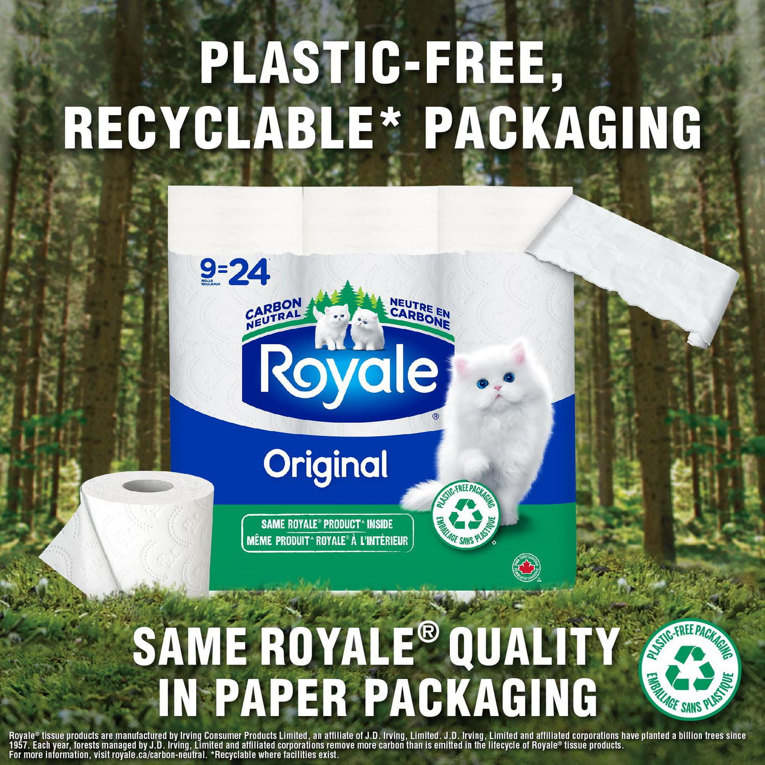 Royale Original Recyclable Paper Pack, 9 Equal 24 Toilet Paper