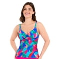thumbnail image 1 of Captiva Women's Textured Crossover Tankini Top, 1 of 8