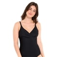 thumbnail image 1 of Captiva Women's Textured Crossover Tankini Top, 1 of 8