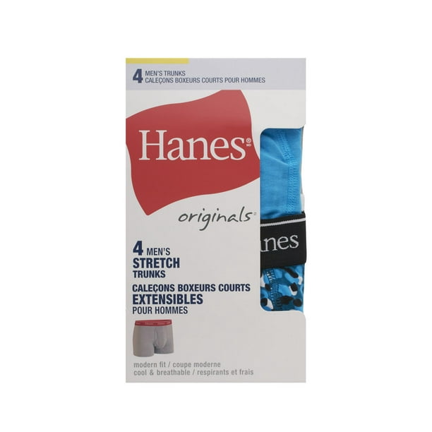 Hanes Originals Stretch Trunks, Pack of 4, Modern Fit, Cool & Breathable