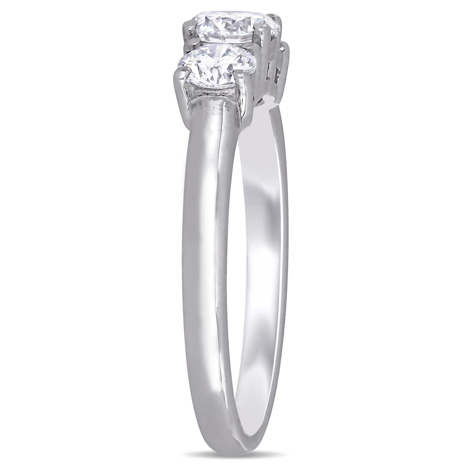 Miabella 1 Carat T.W. Lab-Grown Diamond 14K White Gold 3-Stone Engagement Ring