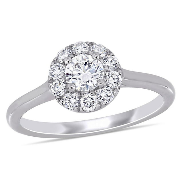 Miabella 3/4 Carat T.W. Lab-Grown Diamond 14K White Gold Halo ...