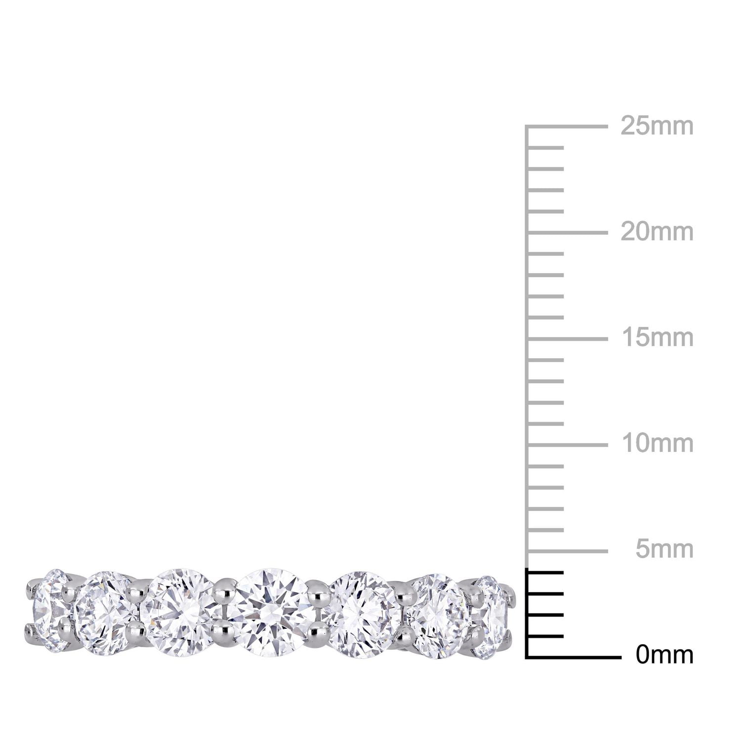 Bague de style semi-éternité Miabella avec diamants de laboratoire 1-3/4 CT poids total en or blanc 14K