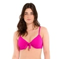 thumbnail image 1 of Captiva Women's Textured Underwire Bikini Top with Front Knot, 1 of 8