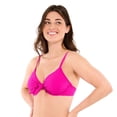 thumbnail image 2 of Captiva Women's Textured Underwire Bikini Top with Front Knot, 2 of 8