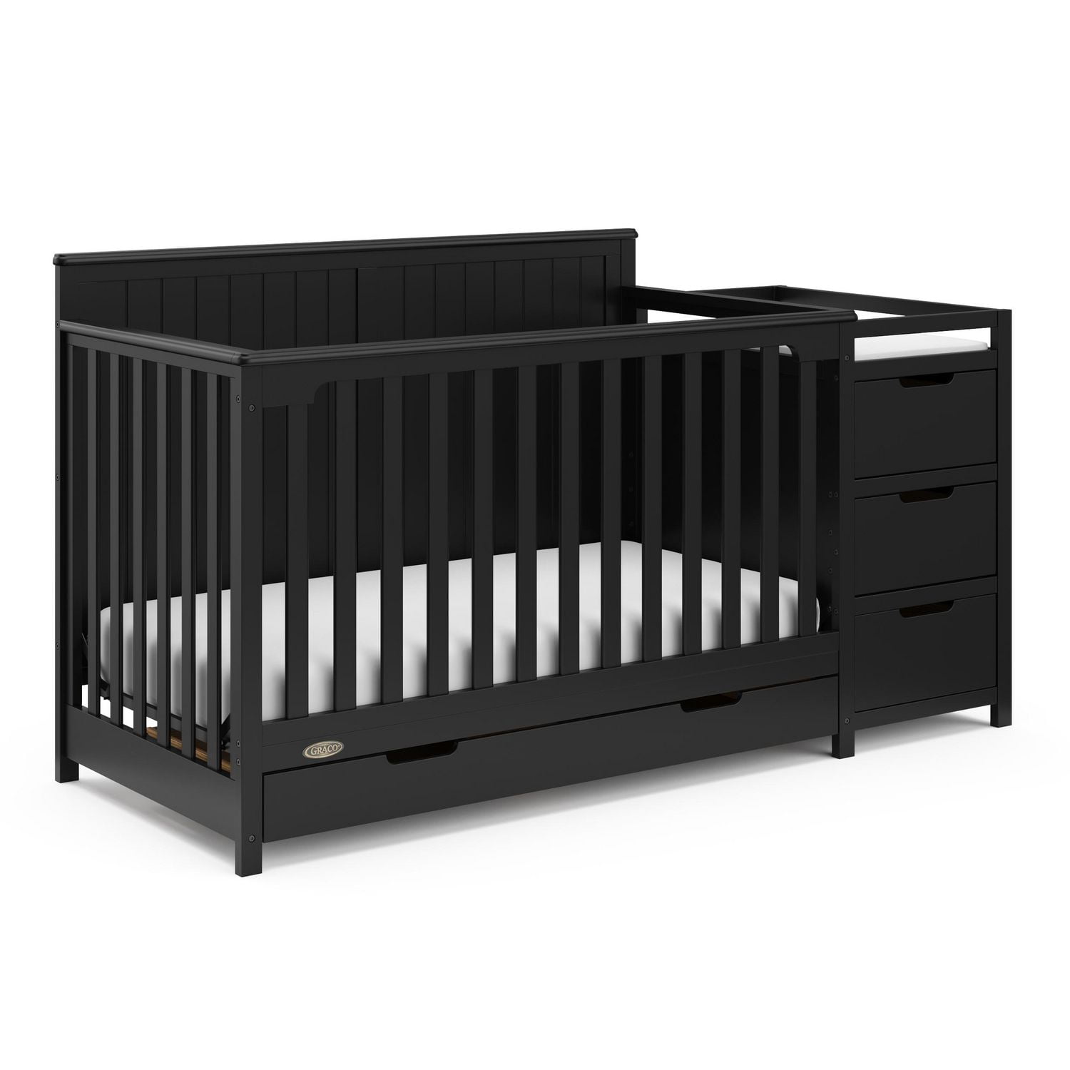 Graco Hadley 5 in 1 Convertible Crib and Changer with Drawer and Bonus Water Resistant Change Pad