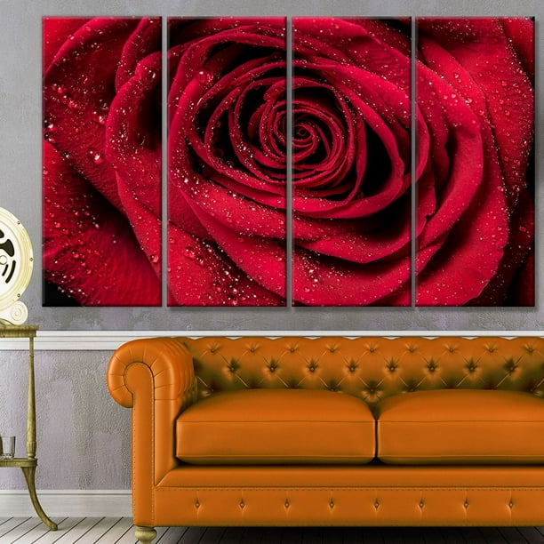 Tableau Toile Fleur Rose Pétales