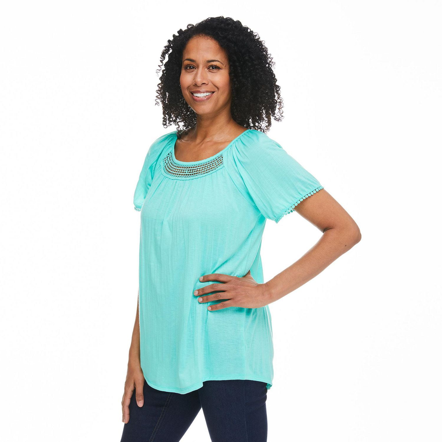 Penmans Women's Crochet Trim Top