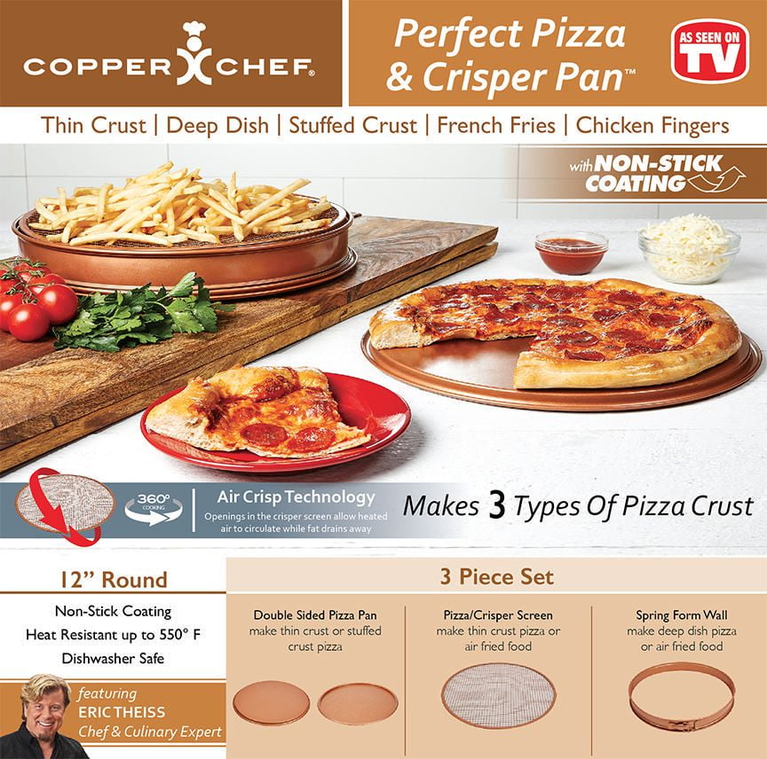 Copper chef perfect pizza 2025 and crisper pan 12