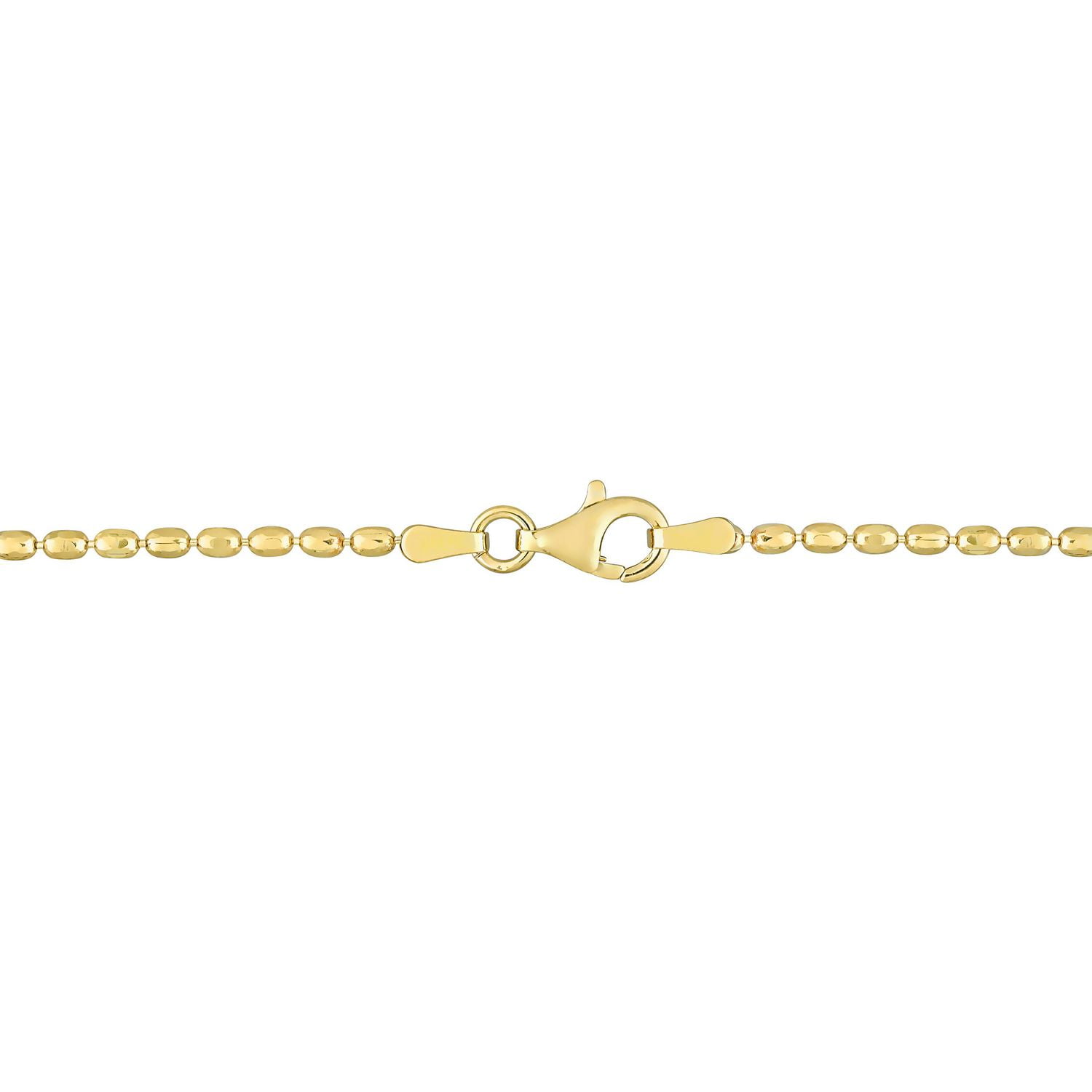 Miabella 18k Yellow Gold Plated sterling Silver Oval Diamond Cut Beaded Necklace