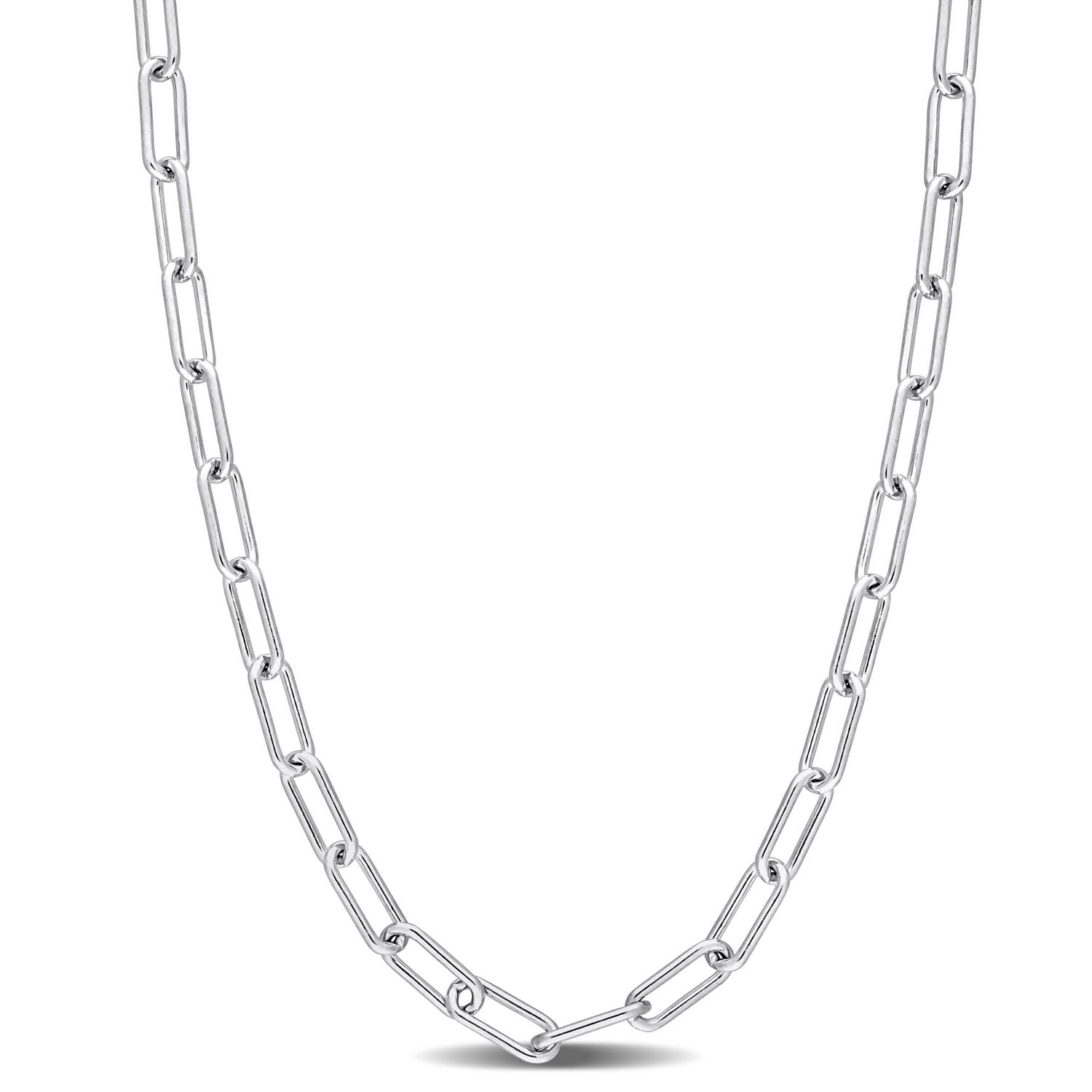 Collier chaîne paperclip de Miabella en argent sterling
