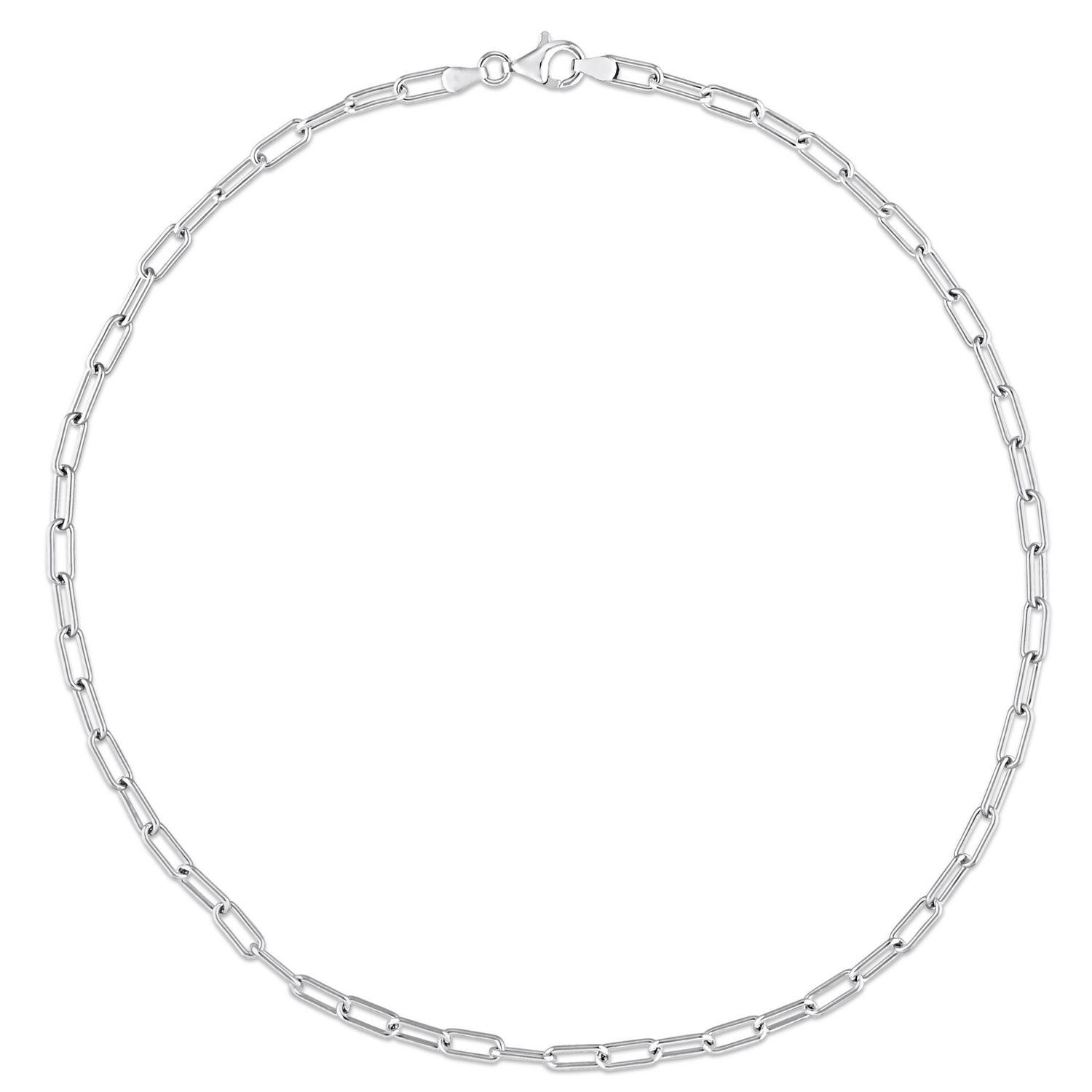 Collier chaîne paperclip de Miabella en argent sterling