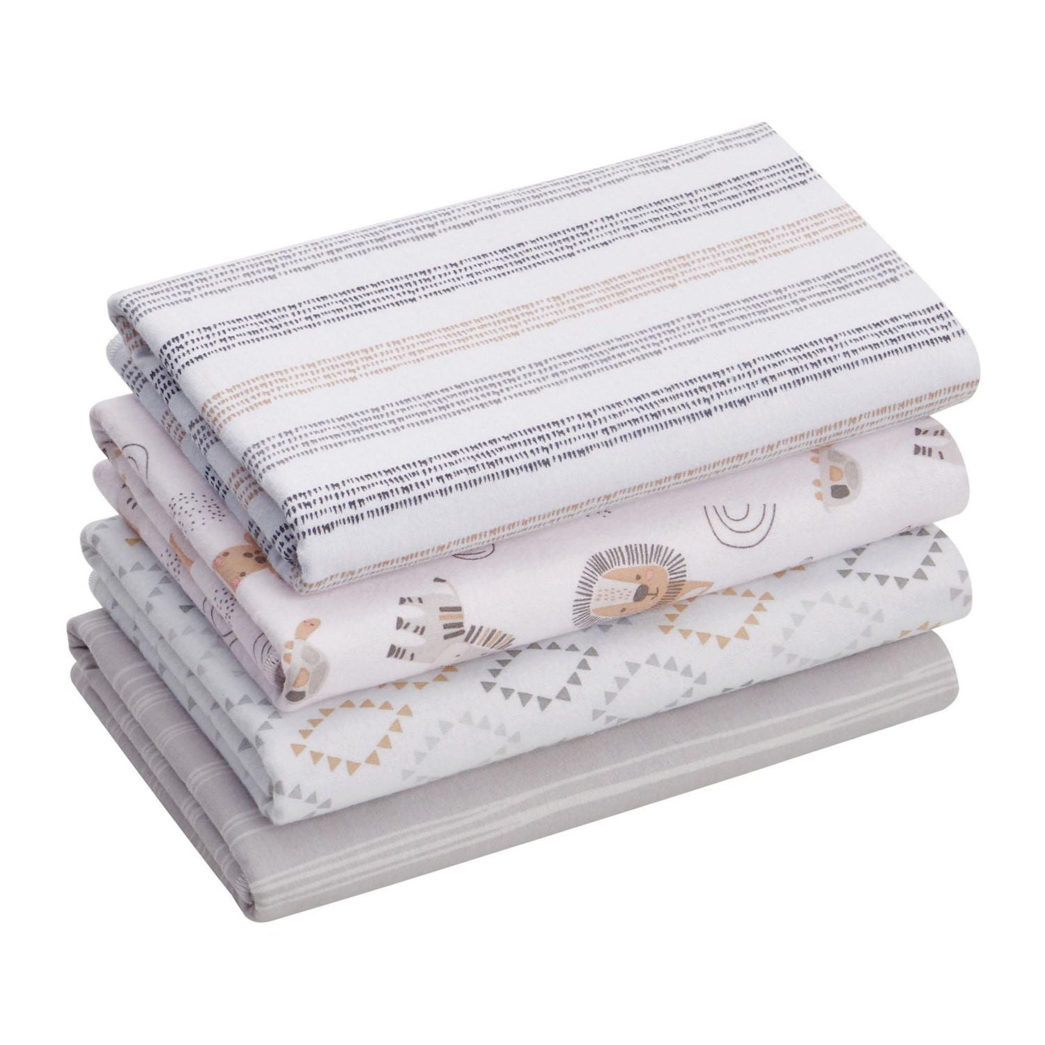 George Baby Flannel Receiving Blankets 4 pack organic cotton