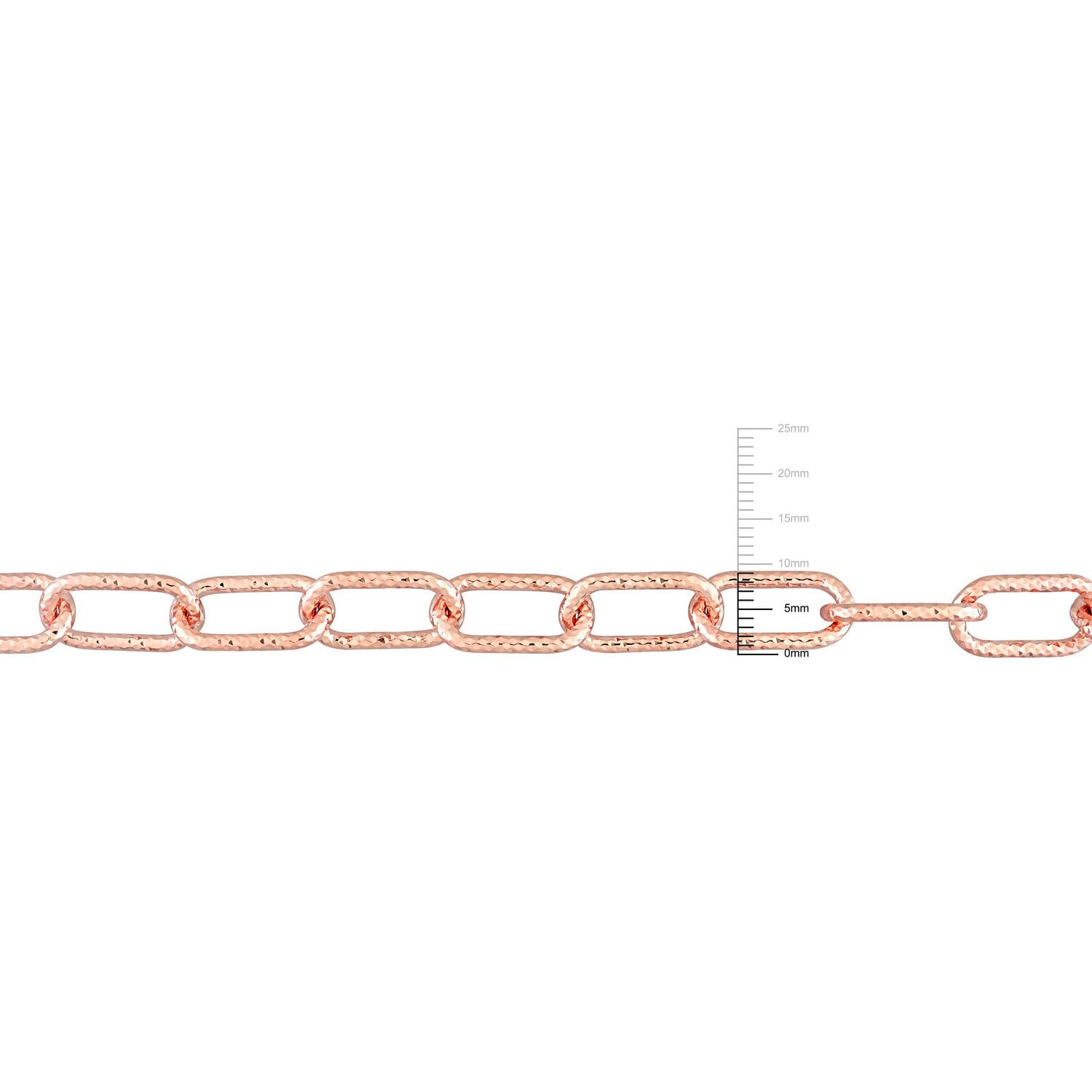 Collier chaîne paperclip unisexe de Miabella en argent sterling plaqué en or rose 18K