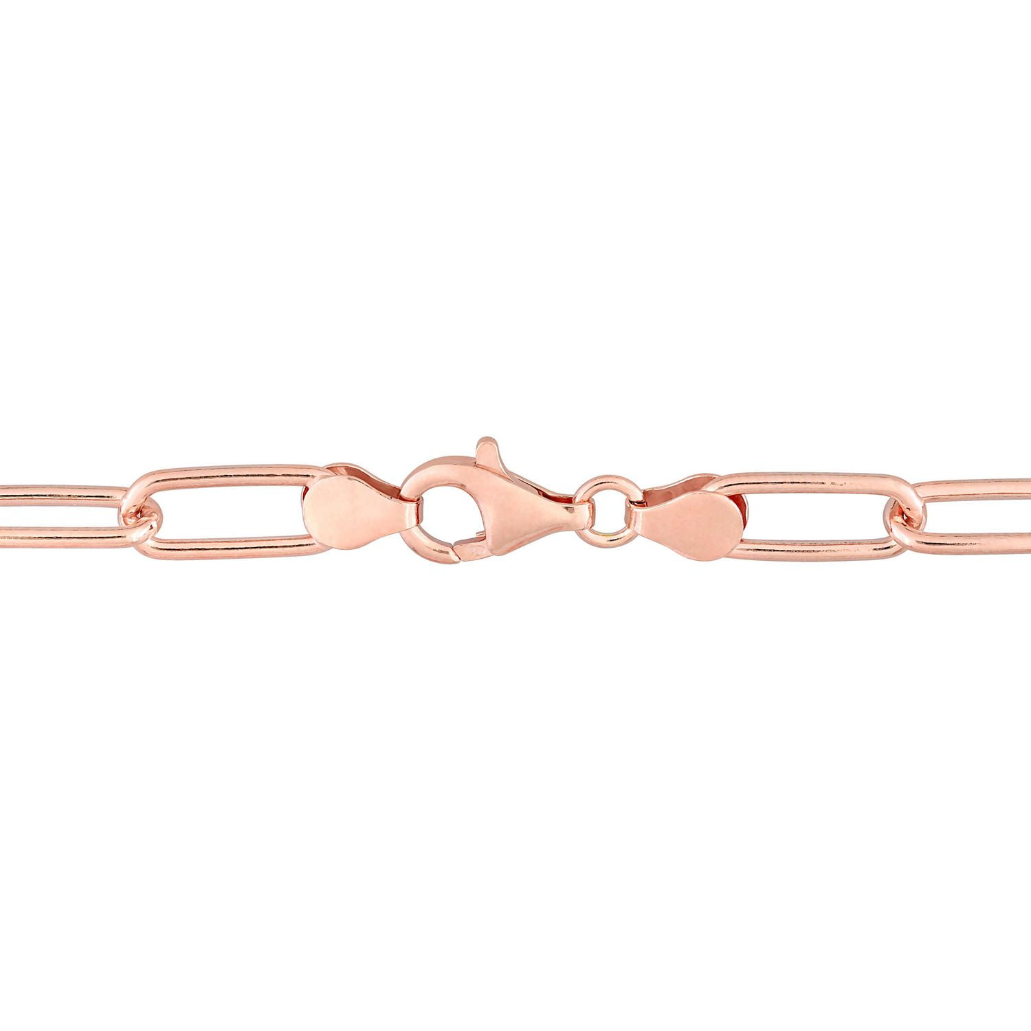 Collier chaîne paperclip de Miabella en argent sterling plaqué en or rose 18k