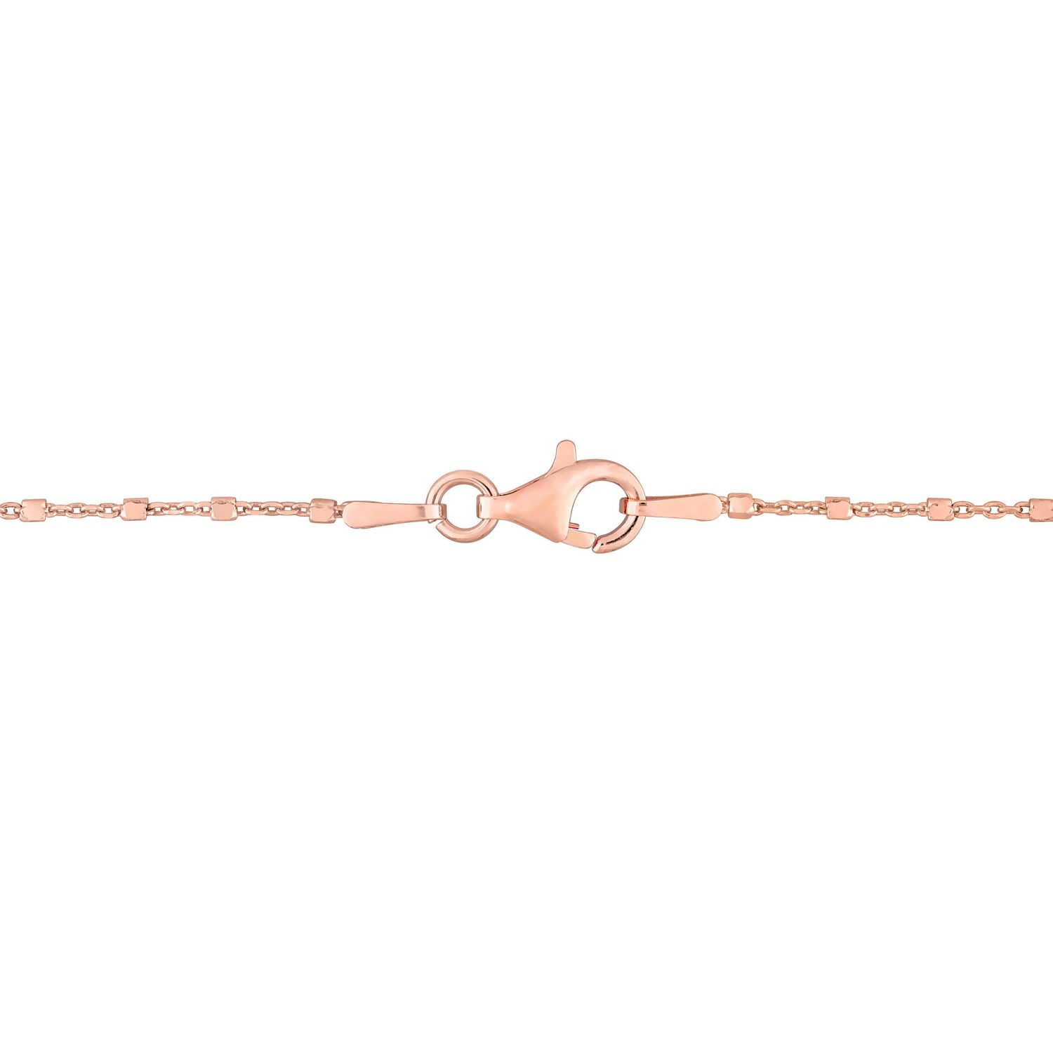 Collier chaîne station de perlée de Miabella en argent sterling plaqué en or rose 18K
