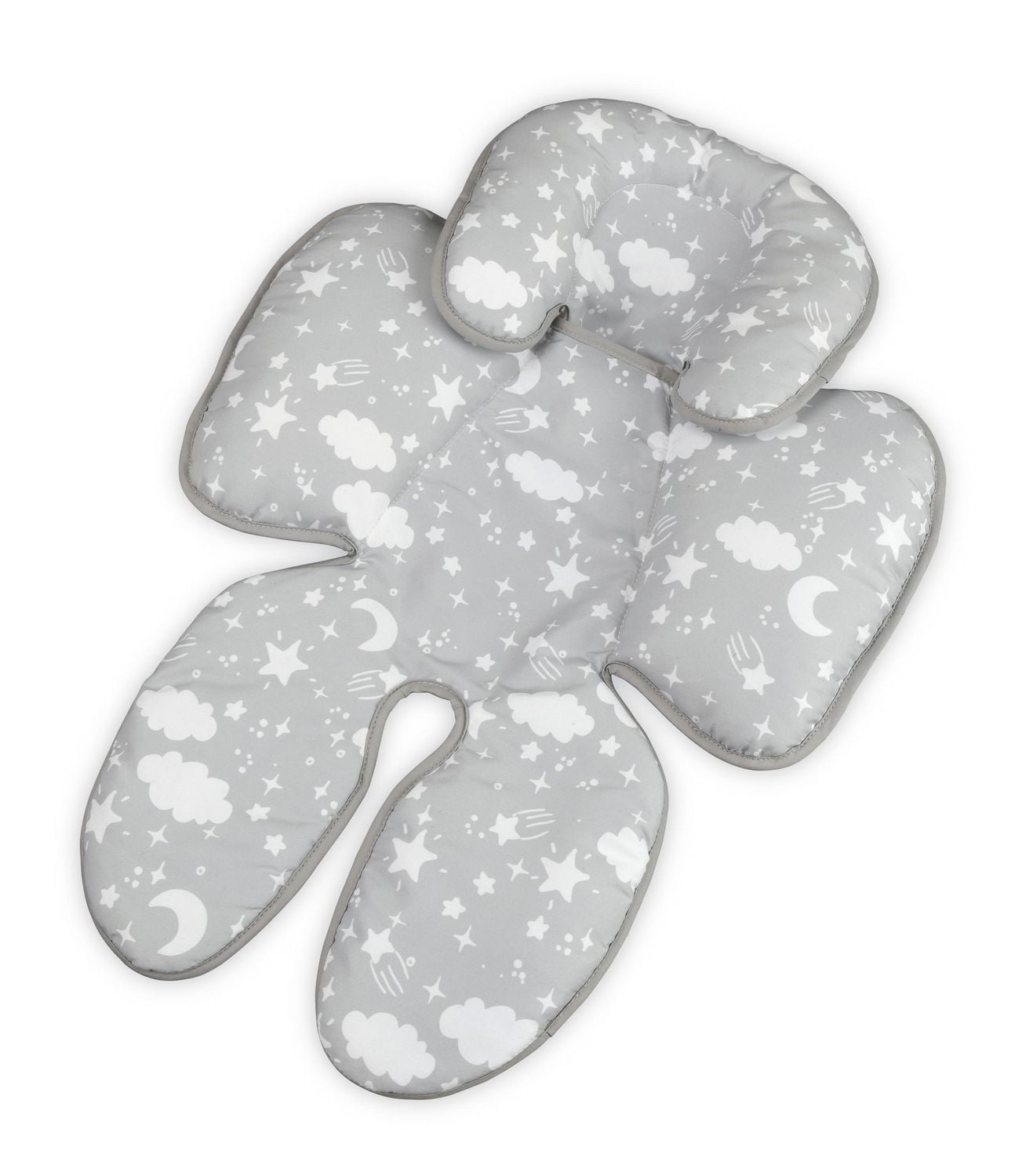 On The Goldbug Infant Head Body Support With Vibrating Soother Neutral Cloud Print Grey One Size Fits All