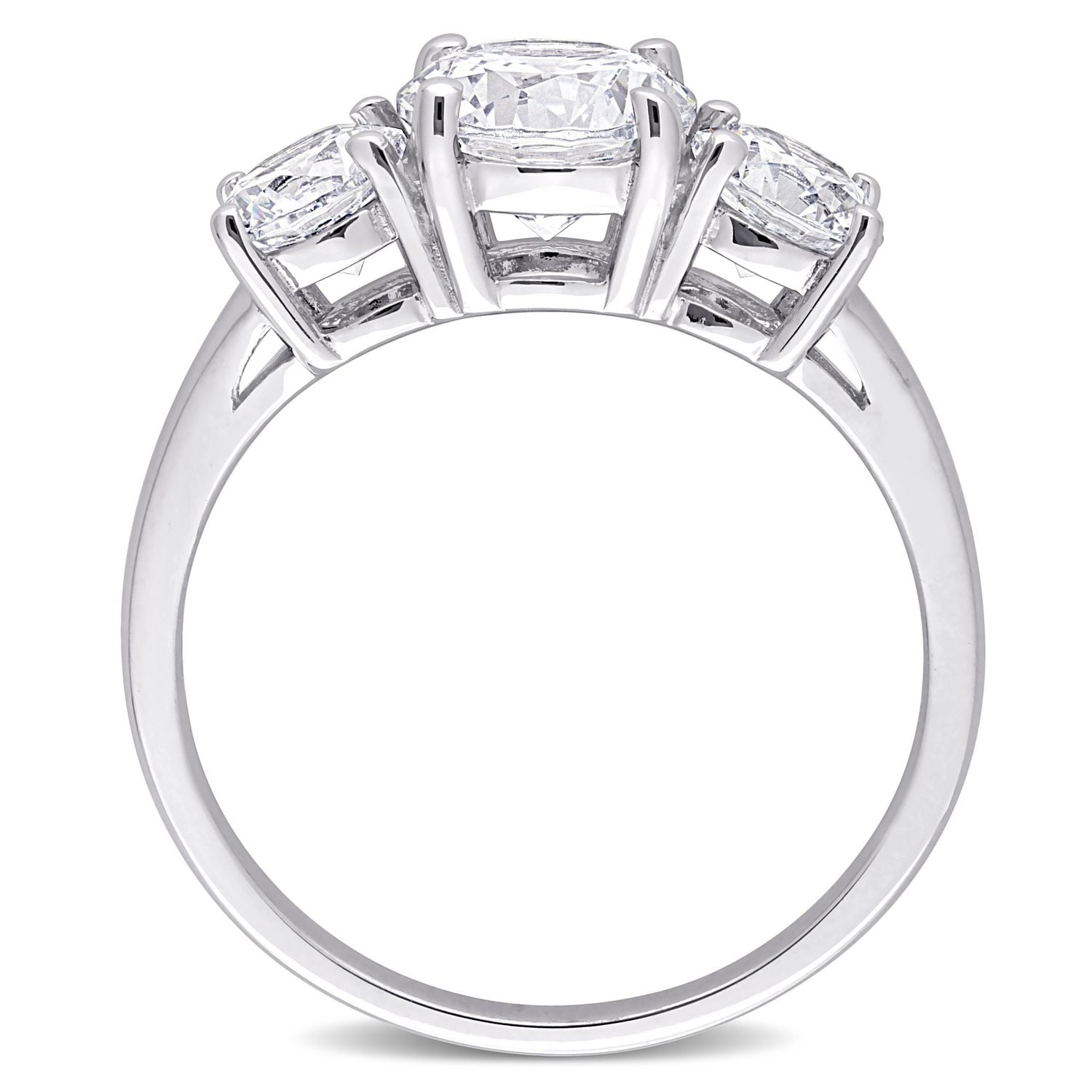 Miabella 3-3/4 Carat T.G.W. Cubic Zirconia Sterling Silver 3-Stone Engagement Ring