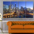 thumbnail image 1 of Tableau imprimé sur toile Design Art rivière et pont à Chicago, 1 of 3