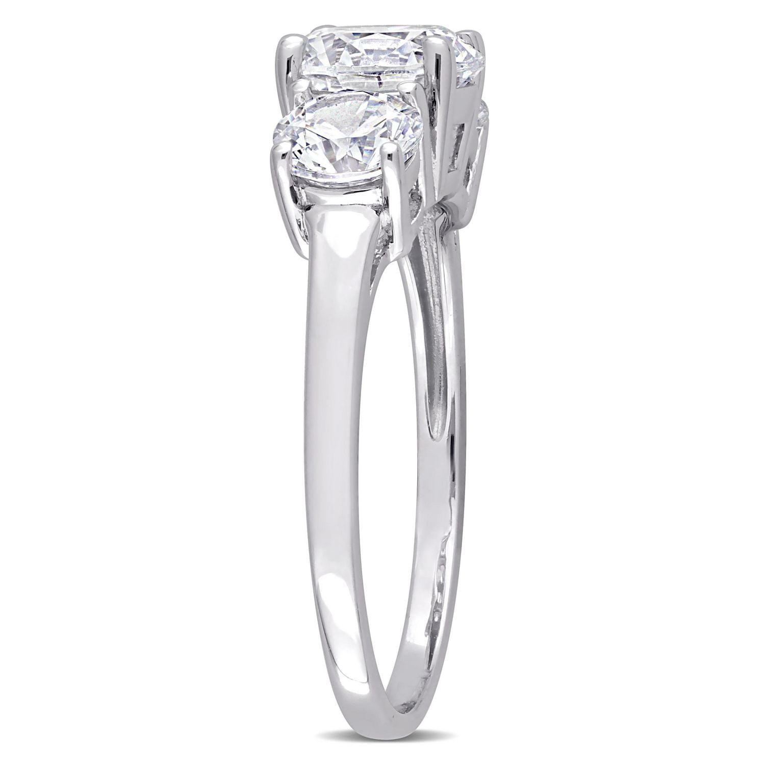 Miabella 3-3/4 Carat T.G.W. Cubic Zirconia Sterling Silver 3-Stone Engagement Ring