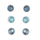 Ens. clous d'oreilles pour femmes aux cristaux bleus – image 1 sur 2