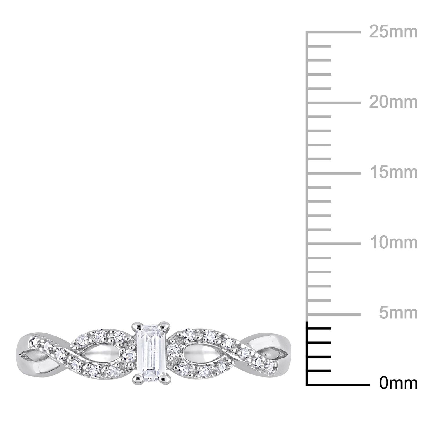 Miabella 1/5 Carat T.G.W. Created White Sapphire and 1/10 Carat T.W. Diamond Sterling Silver Infinity Promise Ring