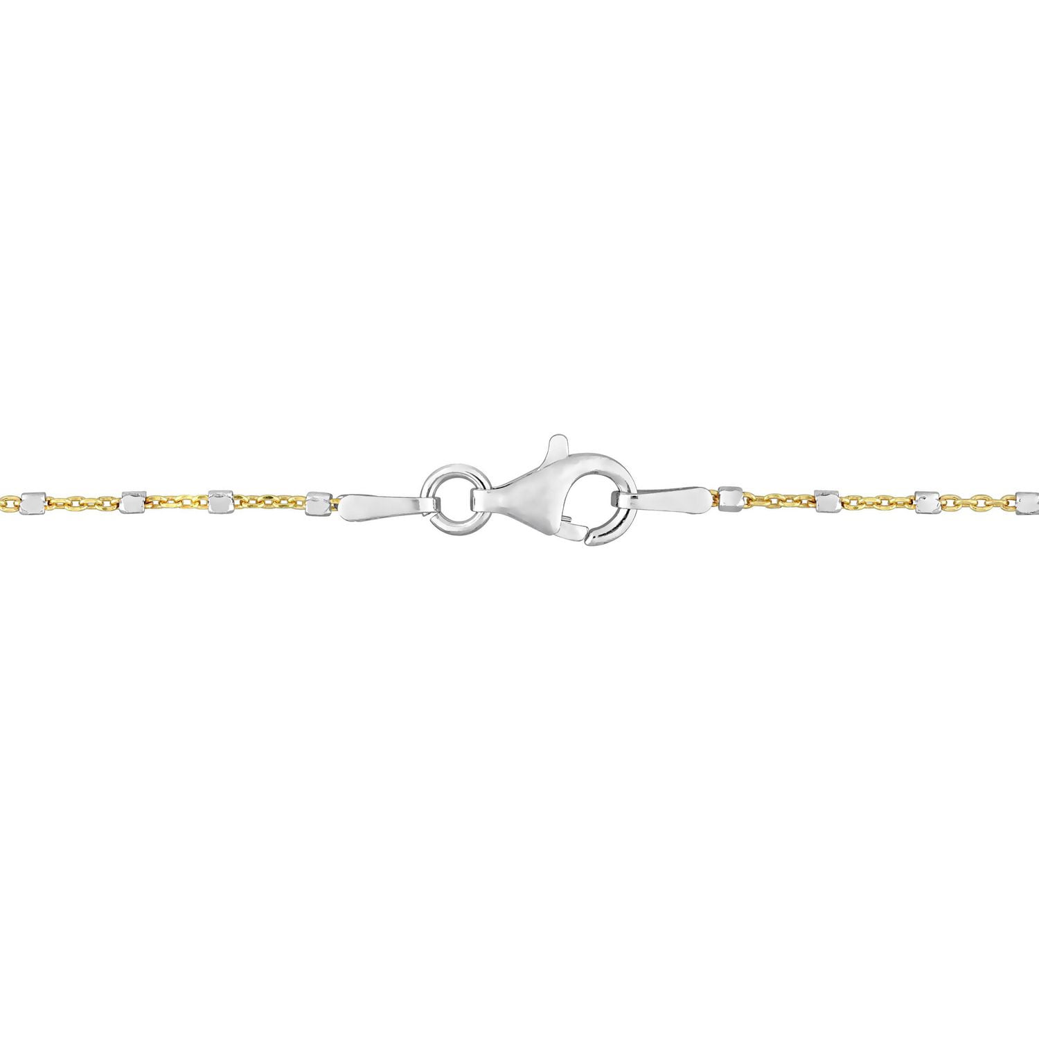 Collier chaîne station de perlée de Miabella en argent sterling plaqué en or jaune 18K
