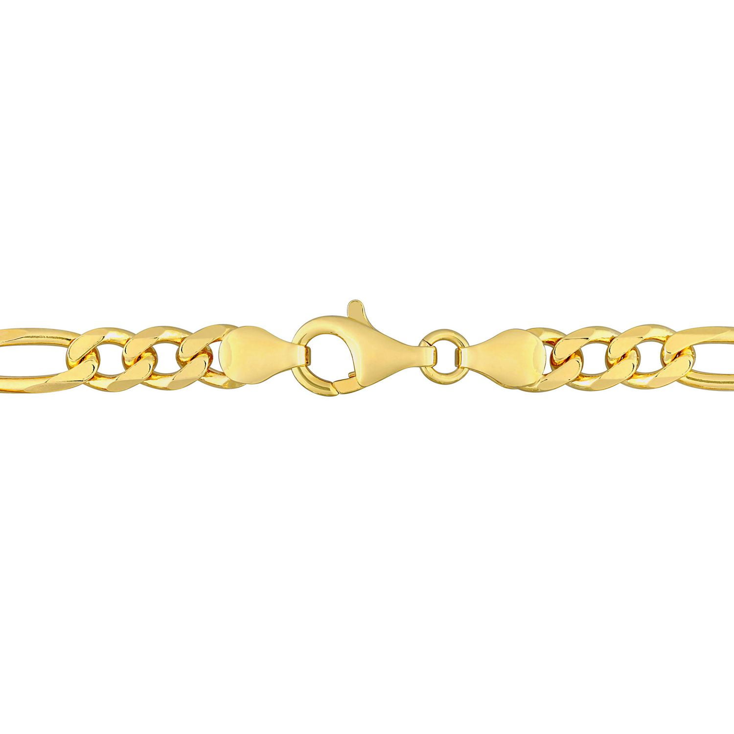 Miabella 2-4/5 Carat T.G.W. Peridot Yellow Gold Flash Plated Sterling Silver Figaro Link Chain Station Bracelet