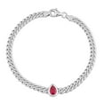 thumbnail image 1 of Miabella 1-1/7 Carat T.G.W. Created Ruby Sterling Silver Curb Link Bracelet, 1 of 4