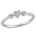 thumbnail image 1 of Miabella Diamond Accent Sterling Silver Triple Heart Promise Ring, 1 of 5