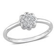 thumbnail image 1 of Miabella Diamond Accent Sterling Silver Floral Ring, 1 of 5