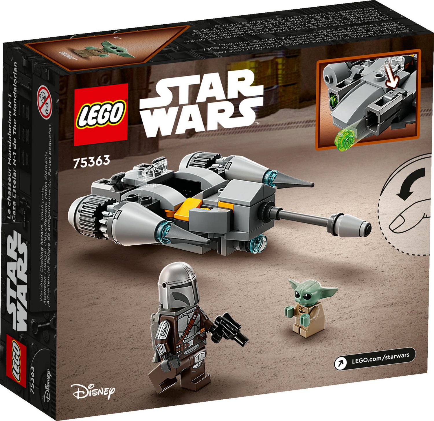 LEGO Star Wars The Mandalorian s N 1 Starfighter Microfighter 75363 Building Toy Set for Kids Aged 6 and Up with Mando and Grogu Baby Yoda Minifigures Fun Gift Idea for Action Play Includes