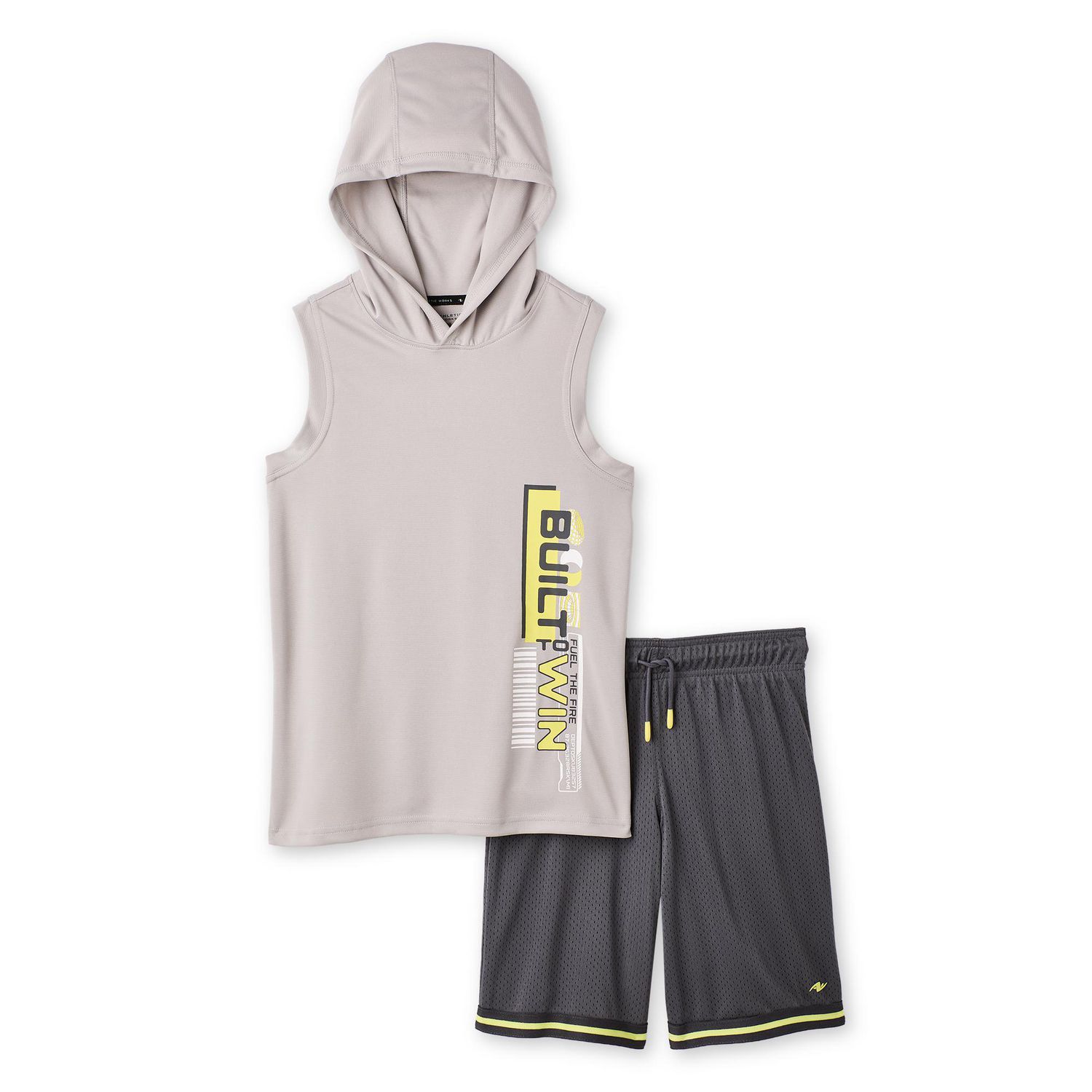 Ensemble 2 pièces avec débardeur à capuchon Athletic Works pour garçons.