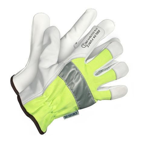 Forcefield Men's Hi-Visibile Goatskin Grain Leather Driver's Gloves<br>*On-Line Exclusive
