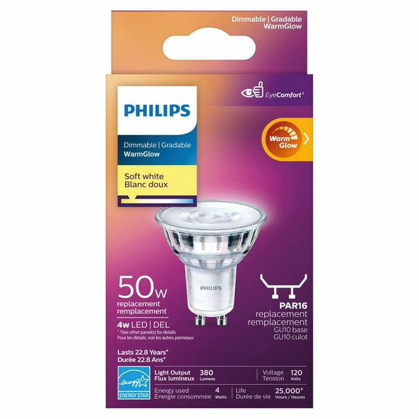 Philips 50W Lampe halogène GU10 à faisceau large