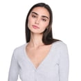 thumbnail image 4 of No Boundaries Women's Seamless Long-Sleeve V-Neck Top, 4 of 6