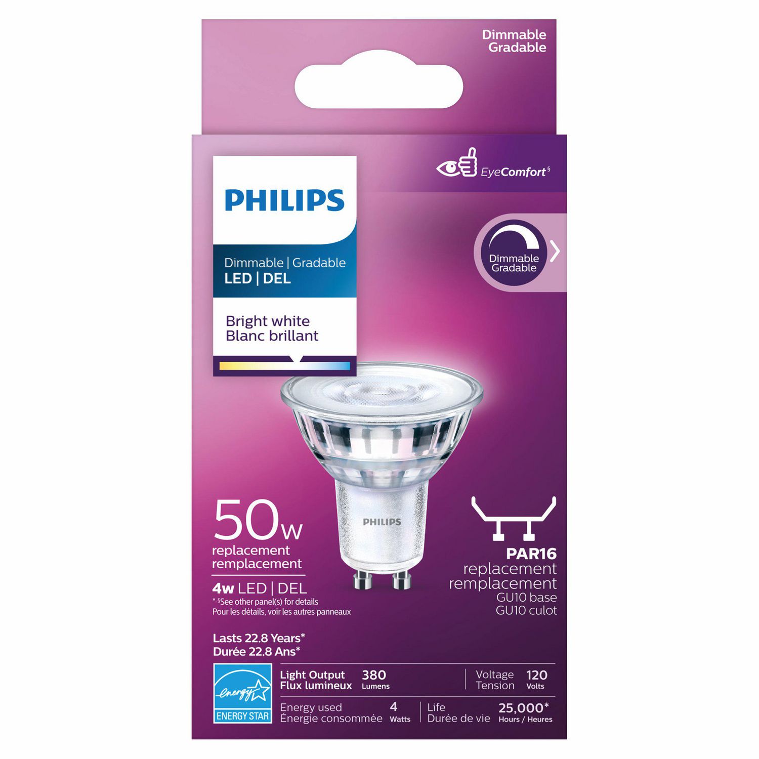 Philips LED 50W GU10 WarmGlow 3Pk
