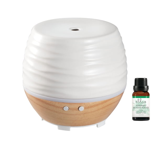 Diffuseur d'arômes ultrasonique Ellia Ascend avec huile essentielle de 15 ml - Blanc