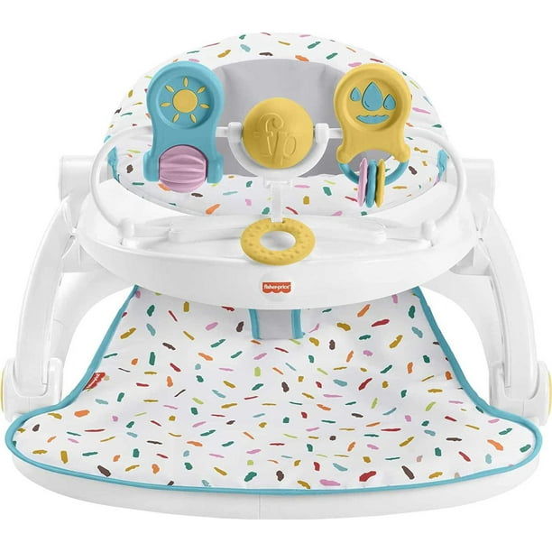 Fisher-Price - Silla portátil para bebé Kick & Play Deluxe Sit- Me-Up con juguete de aprendizaje de piano y bandeja para bebés de recién nacidos a niños pequeños, mono morado