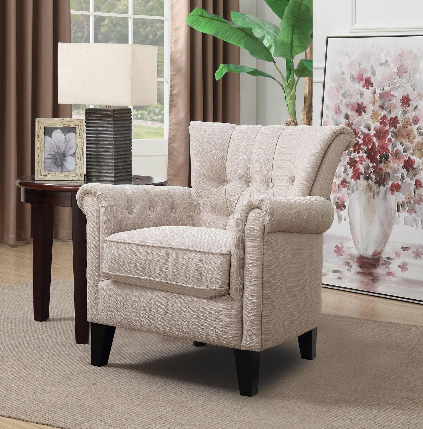 Topline Home Furnishings Beige Accent Chair | Walmart Canada