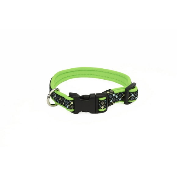 Pet Attire By Coastal Collier pour chien avec superposition en néoprène Noir Lime Skulls, 5/8" x 8-12" 5/8" x 8-12"