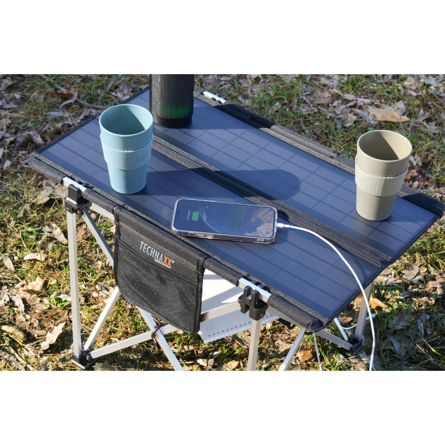 TECHNAXX TX-251 20-WATT FOLDABLE SOLAR CAMPING TABLE - BLACK